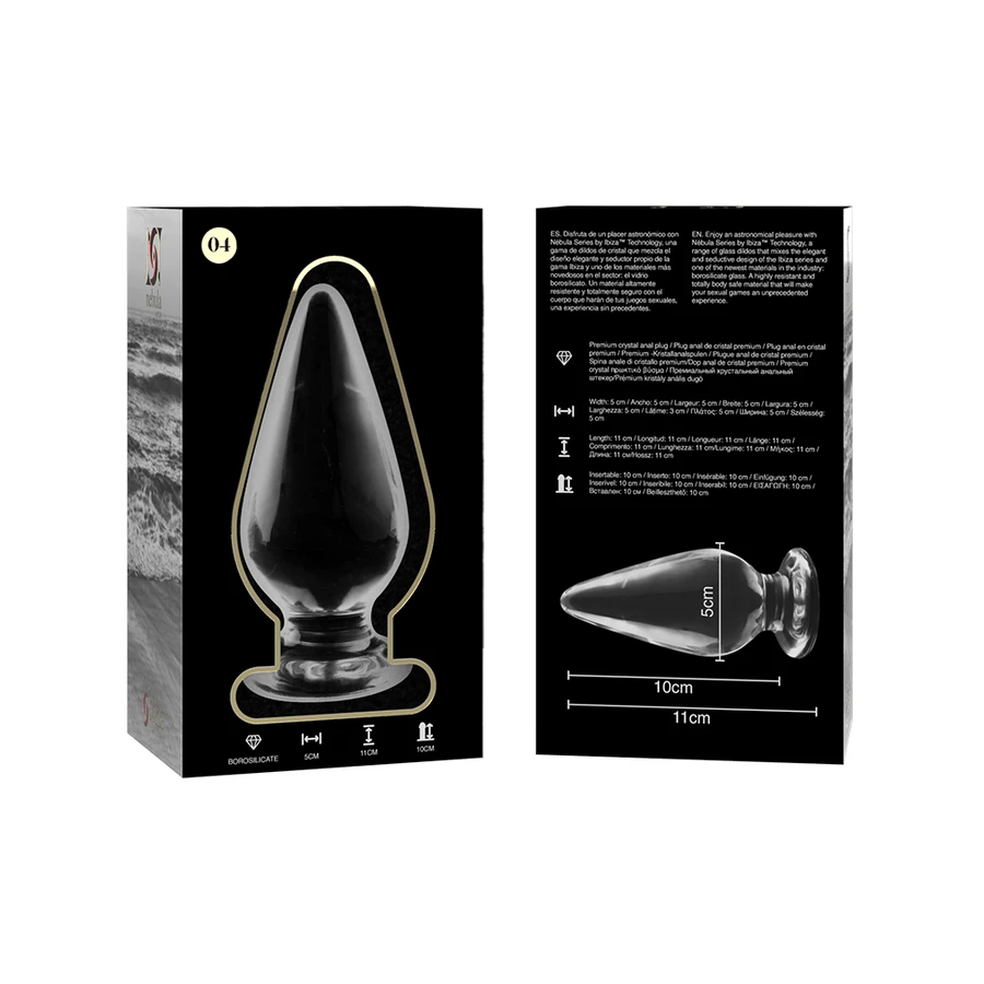 NEBULA SERIES BY IBIZA - MODELL 4 ANALPLUG BOROSILIKATGLAS 11 X 5 CM ROSA